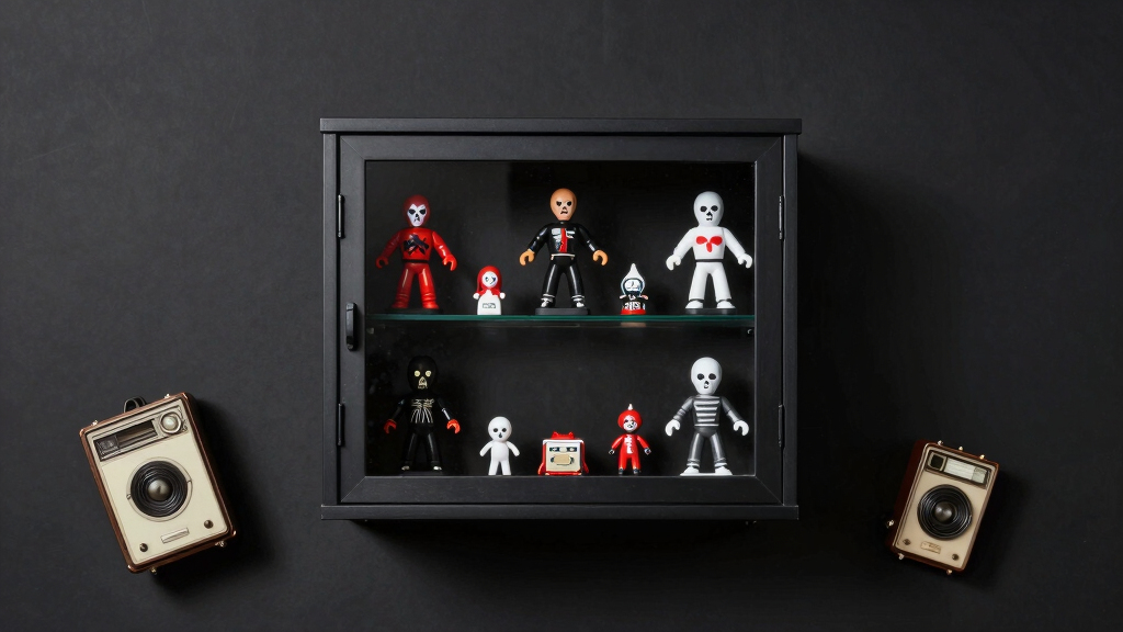 horror memorabilia curio cabinet