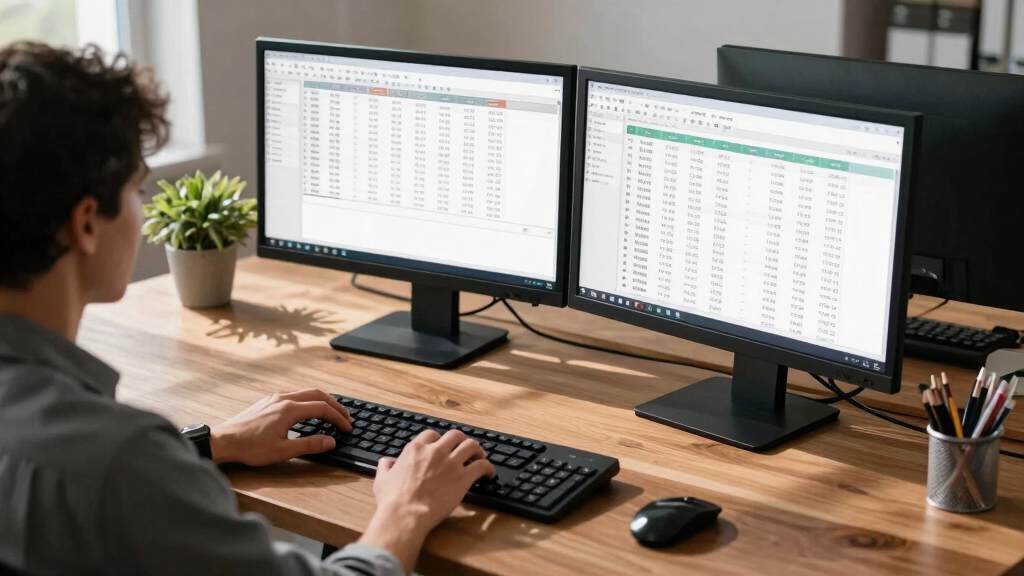 best dual monitor setup for bookkeeping office