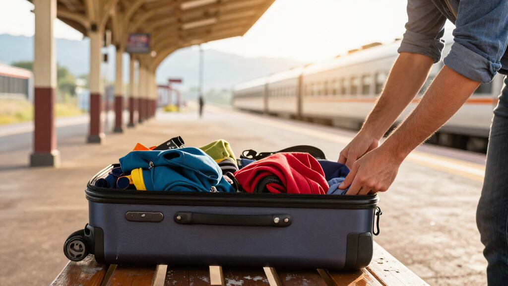 checked suitcase with expandable capacity