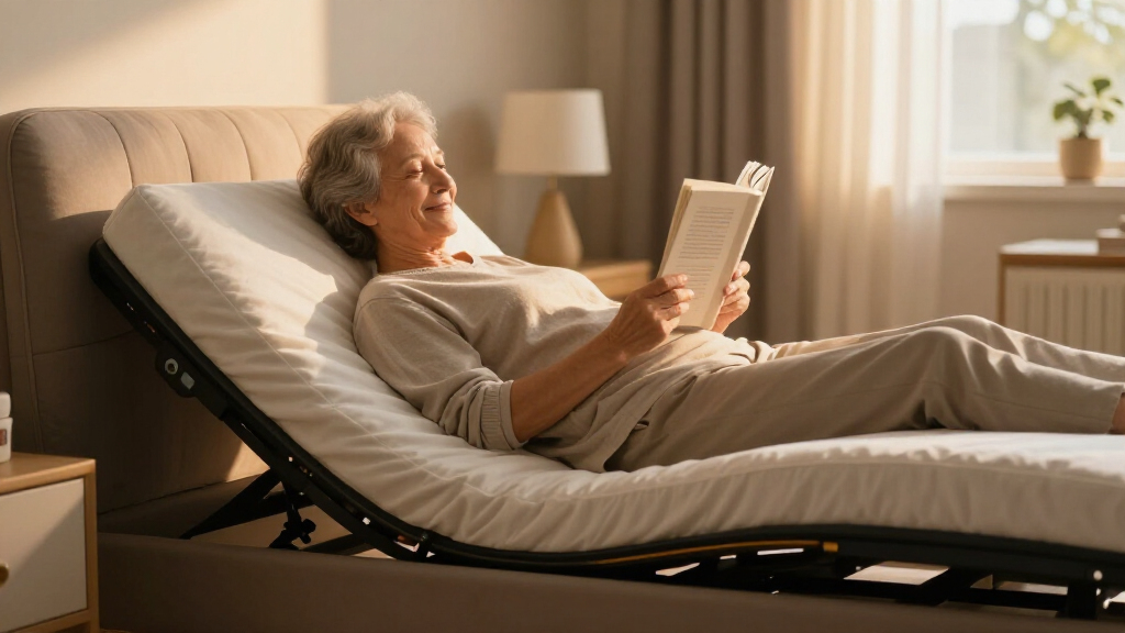 adjustable bed base with lumbar support