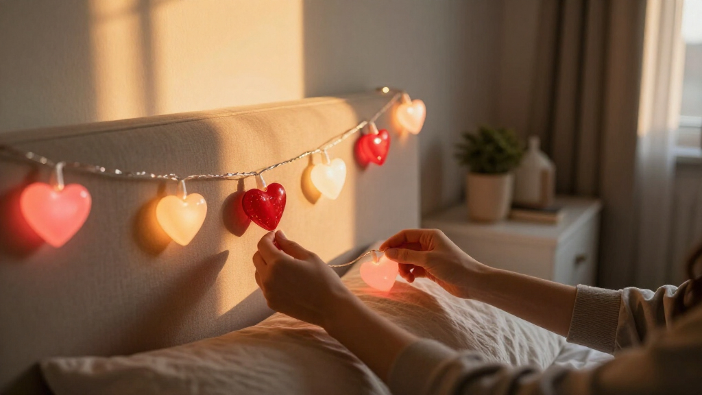 heart-shaped LED string lights