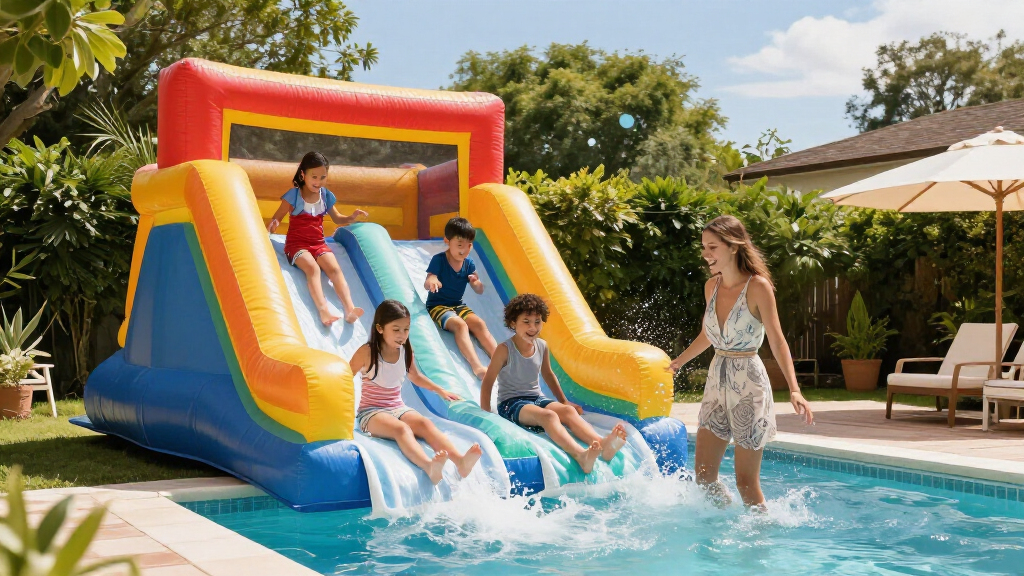 bounce house water slides