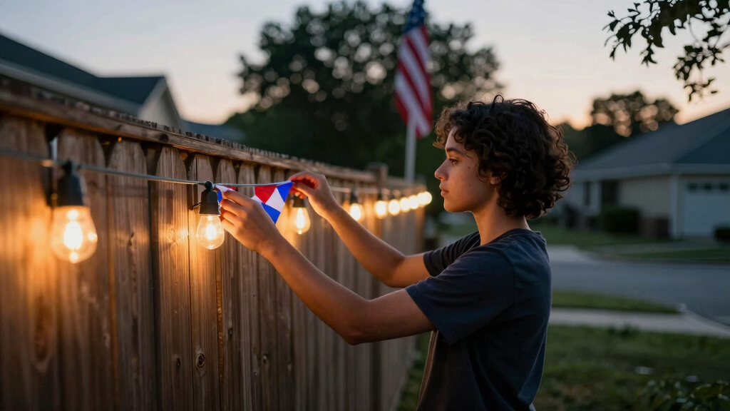 patriotic outdoor string lights
