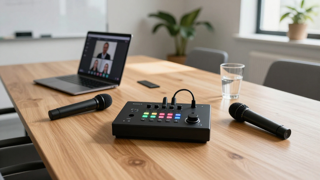 audio interface for conference room microphones