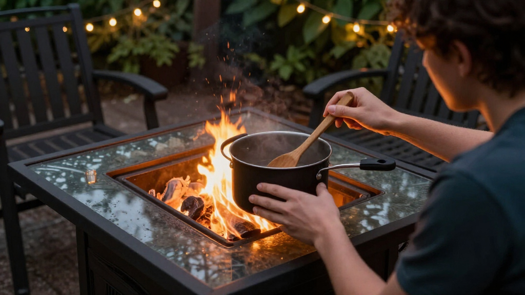 outdoor fire pit table