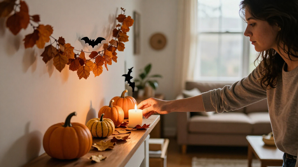 Halloween mantel decorations