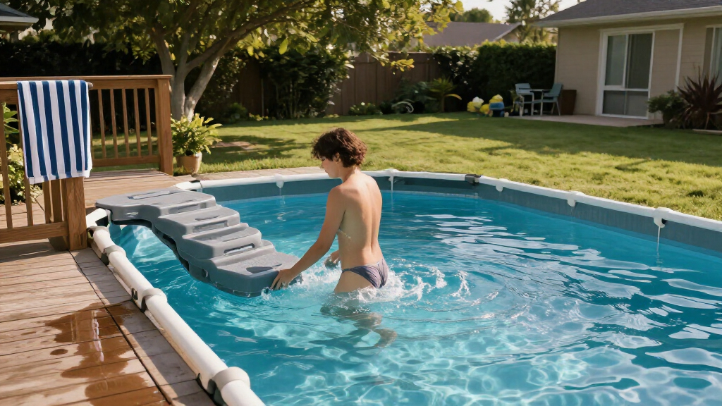 above ground pool steps