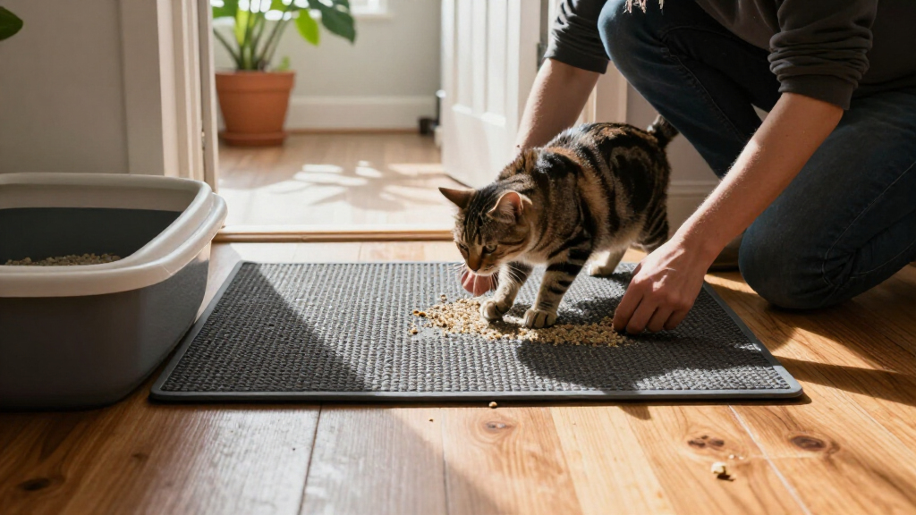 cat litter mat