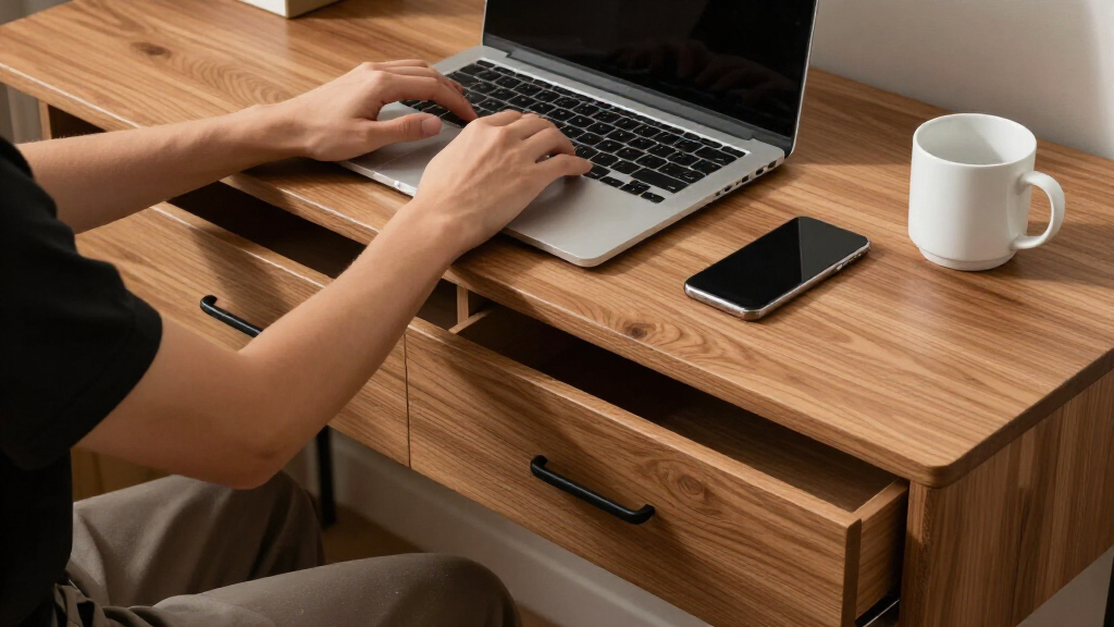 smart desk with drawers