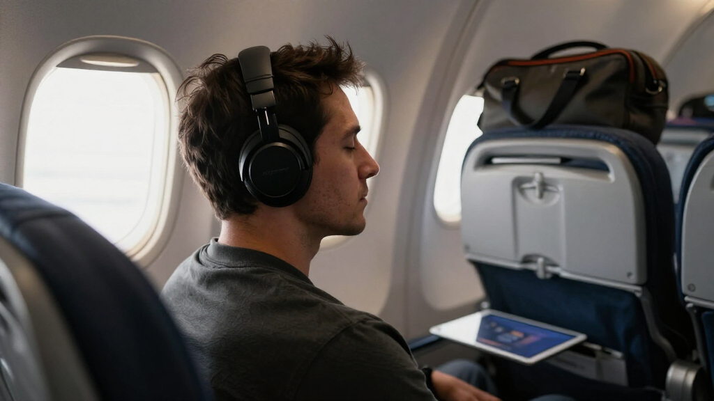 over ear noise canceling headphones for international flights