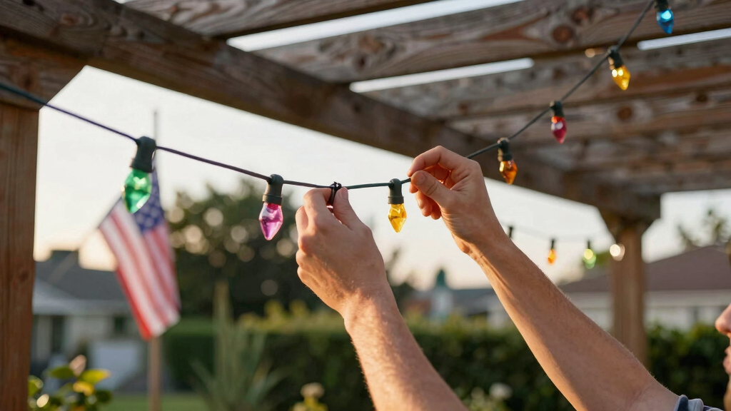 patriotic outdoor string lights