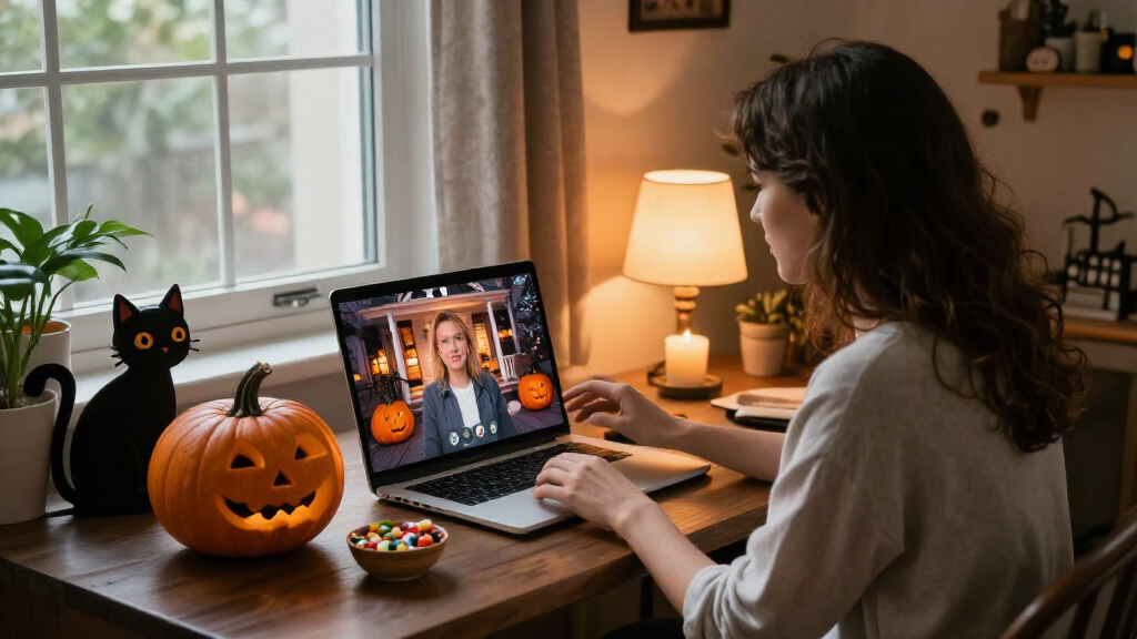 Halloween video conferencing backdrops
