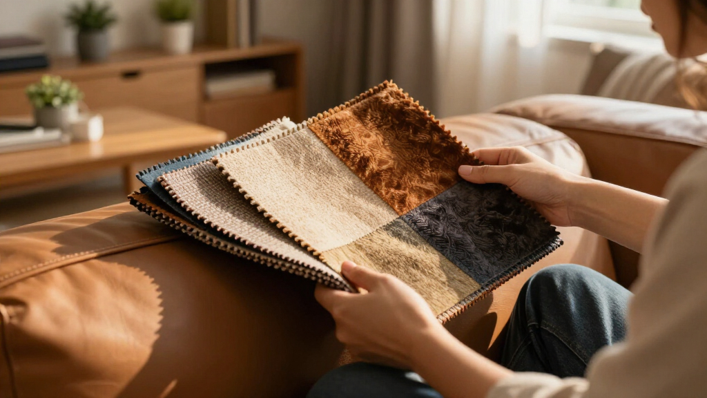upholstery fabric samples for color and texture matching