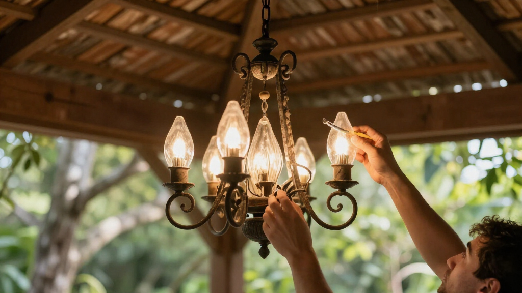 outdoor chandelier for gazebo