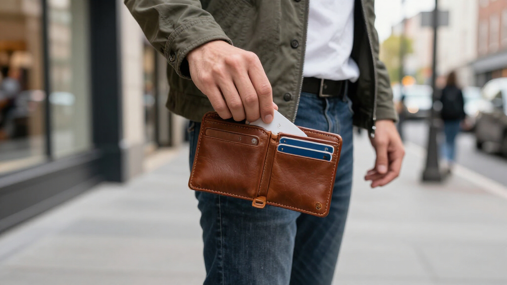 full grain leather slim wallets with quick card access