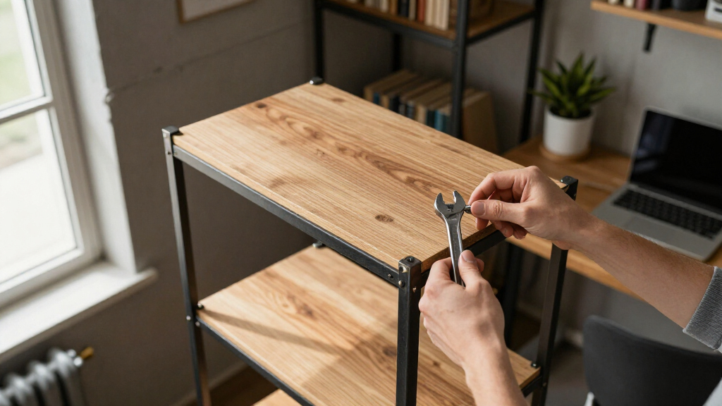 industrial-style bookshelf