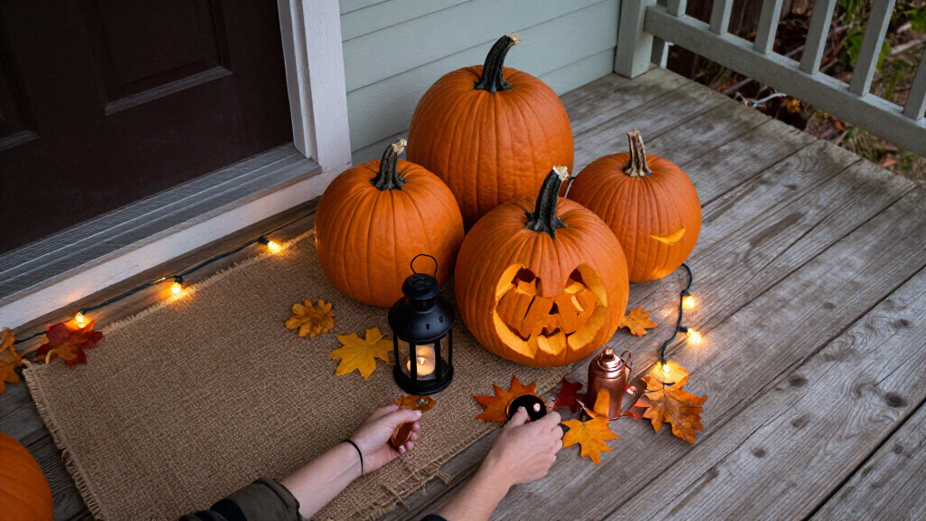 Halloween porch decor