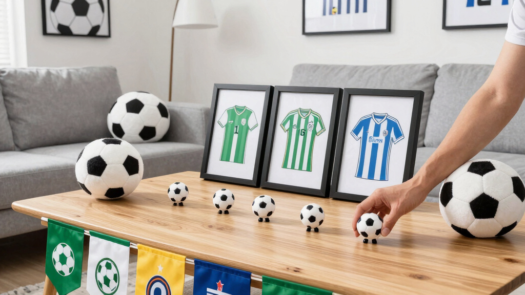 soccer-themed living room decor
