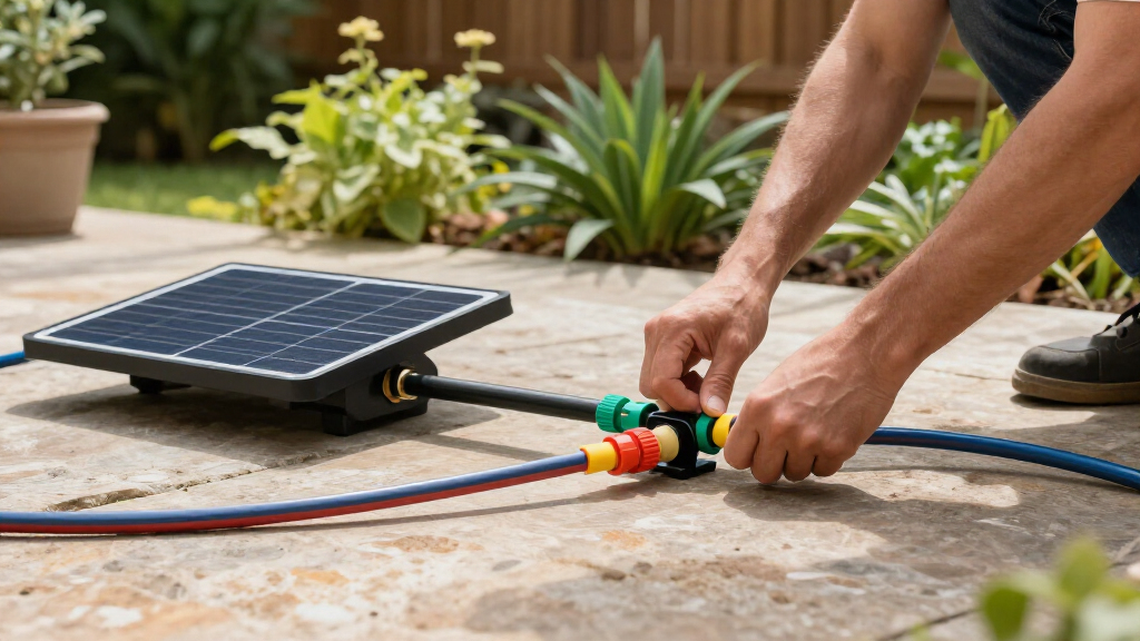 solar powered garden fountain kit large