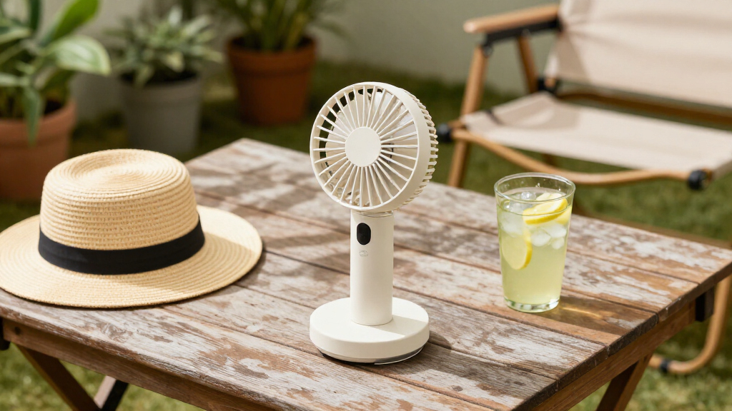 handheld rechargeable fan with stand