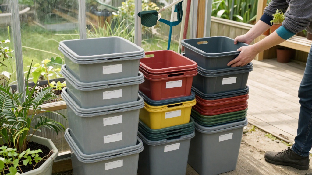 garden organization storage bins