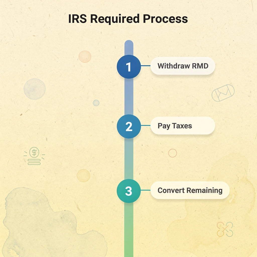 Three-step process required by IRS for RMD and Roth conversions