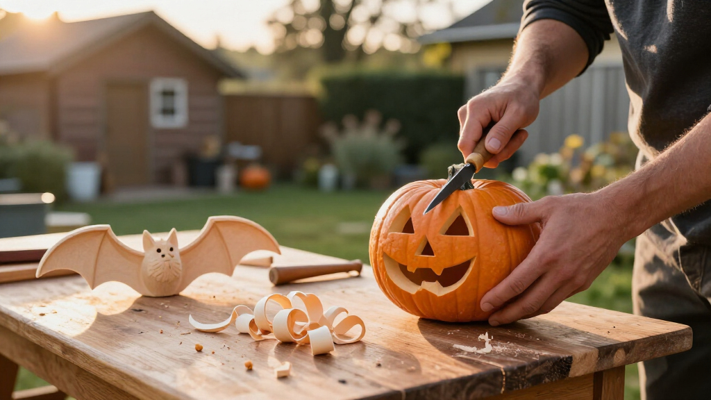 wood carving knives for spooky decor