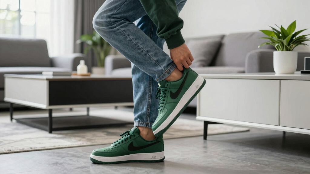 best green Nike Air Force 1 sneakers
