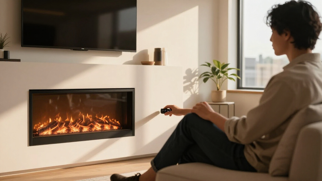 media console fireplace for offices