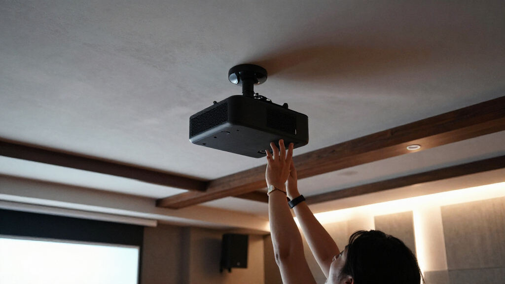 ceiling recessed motorized projector screen