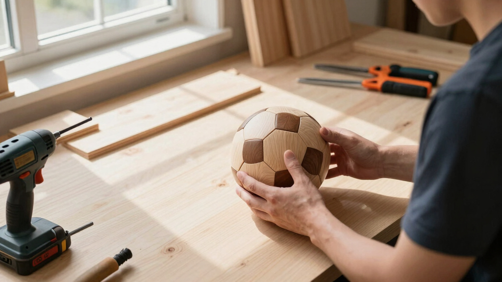 woodworking soccer-themed decor