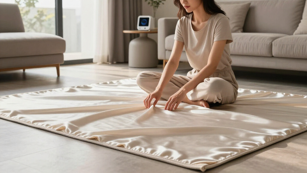 yilong neutral palette silk carpet