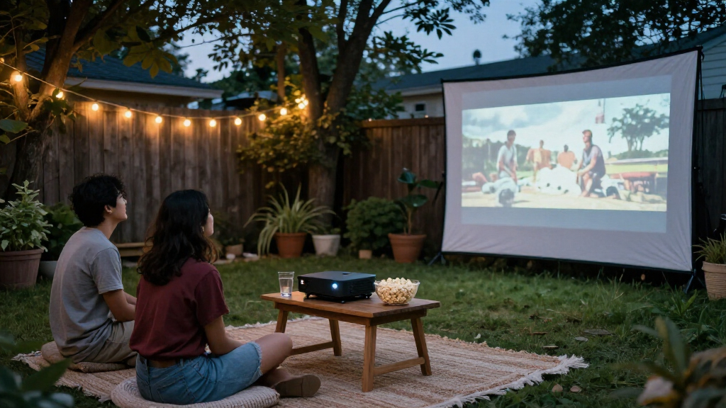 smart projector for outdoor movie nights