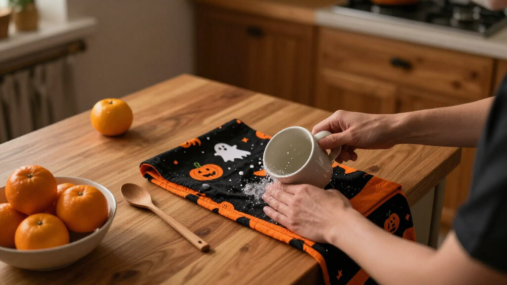 Halloween themed kitchen towels