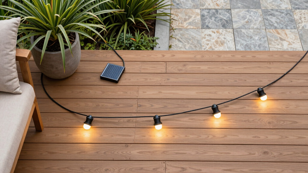 solar-powered outdoor string lights