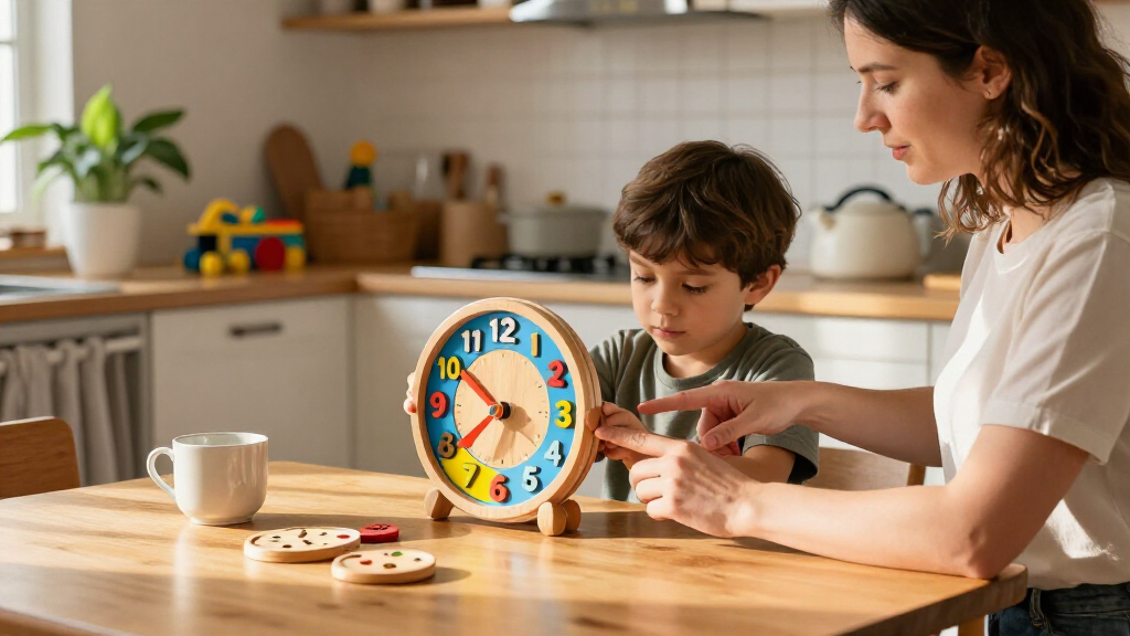 wooden clocks for kids learning time