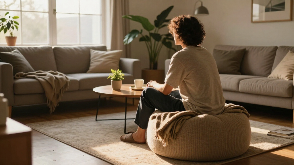 poufs apartment living room