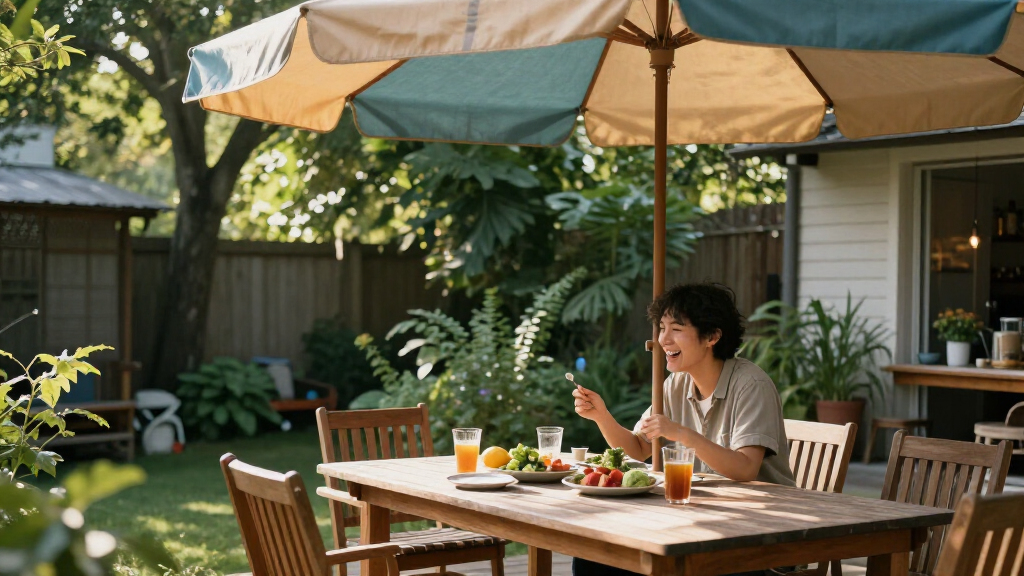 patio dining set with umbrella