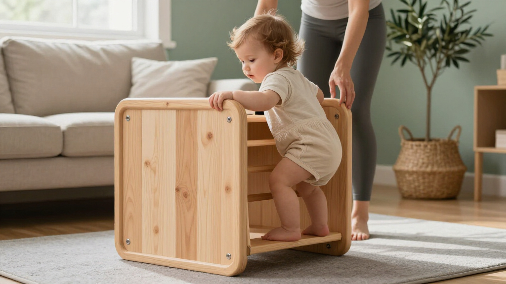 wooden climbing cube for toddlers