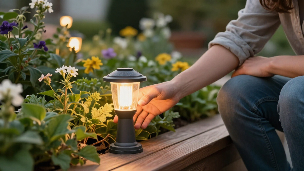 solar-powered outdoor garden lights