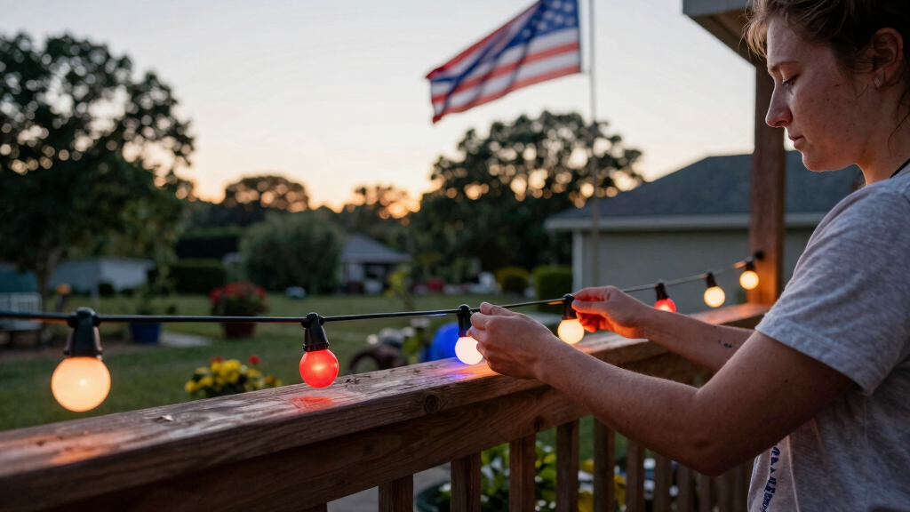 patriotic outdoor string lights