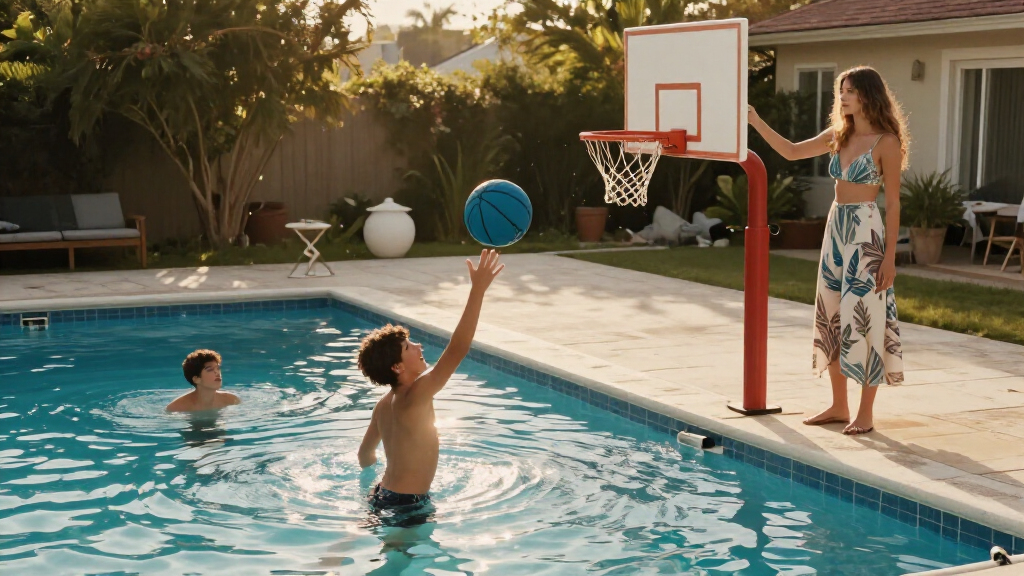 pool basketball hoops