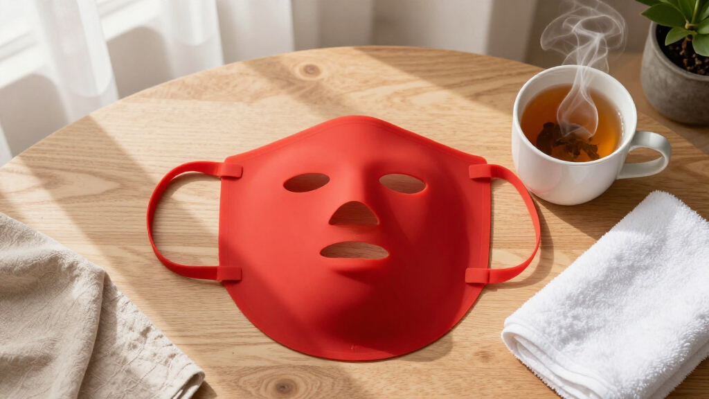 red light face and neck masks