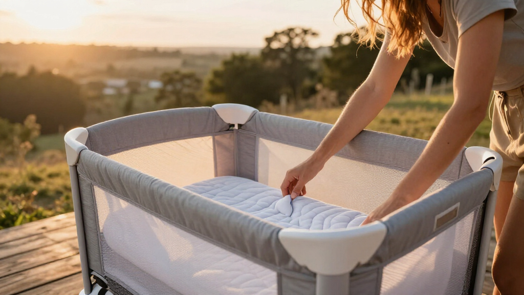 baby travel crib with mattress premium
