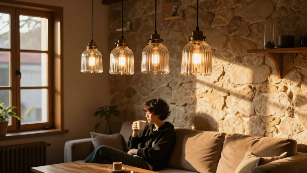 best fluted glass pendant light set