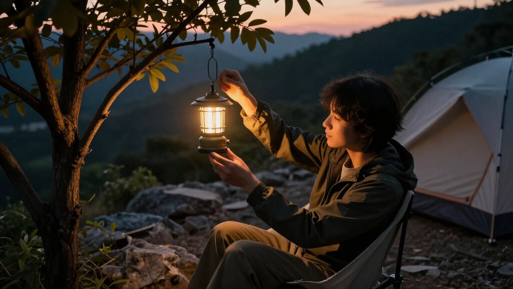 solarpowered camping lantern compact