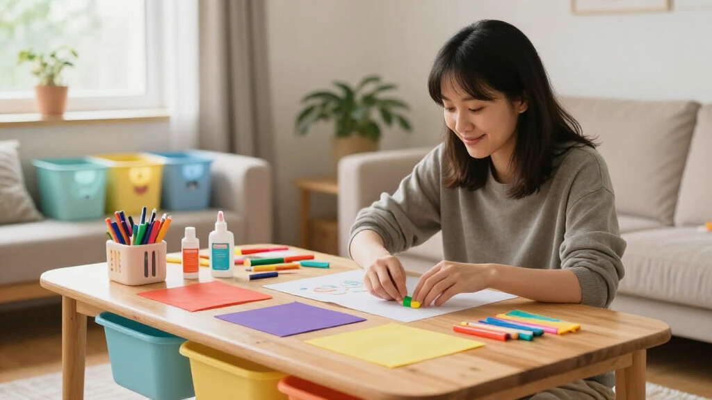 best craft storage table for children after separation