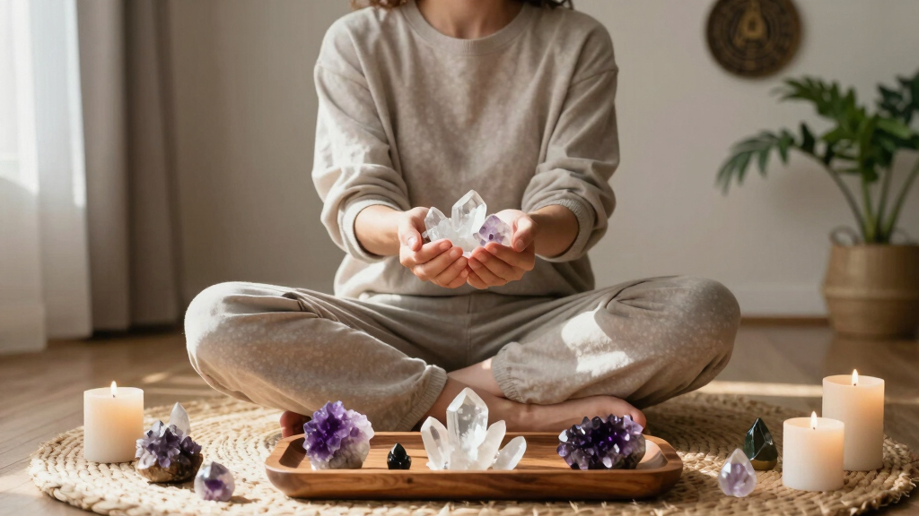 crystal healing meditation sets