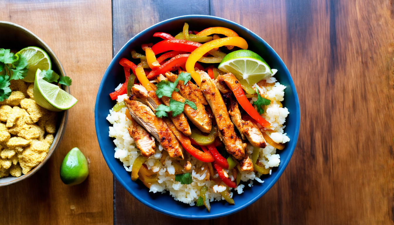 Savor the Flavor: Delicious Chicken Fajita Bowl with Cauliflower Rice for a Healthy Twist!