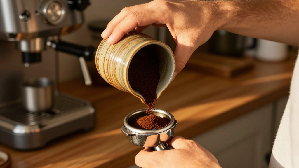 ground coffee to make espresso